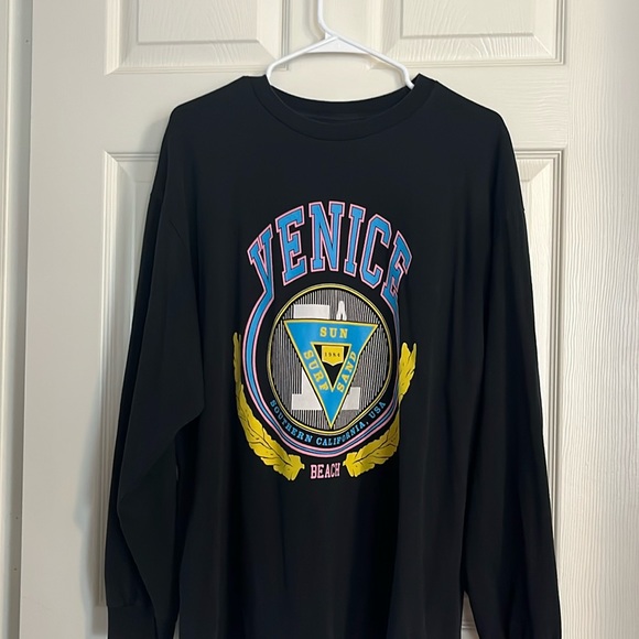 venice beach long sleeve oversized tee shirt - Picture 1 of 2